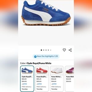 Puma Clyde Blue and White Sneakers